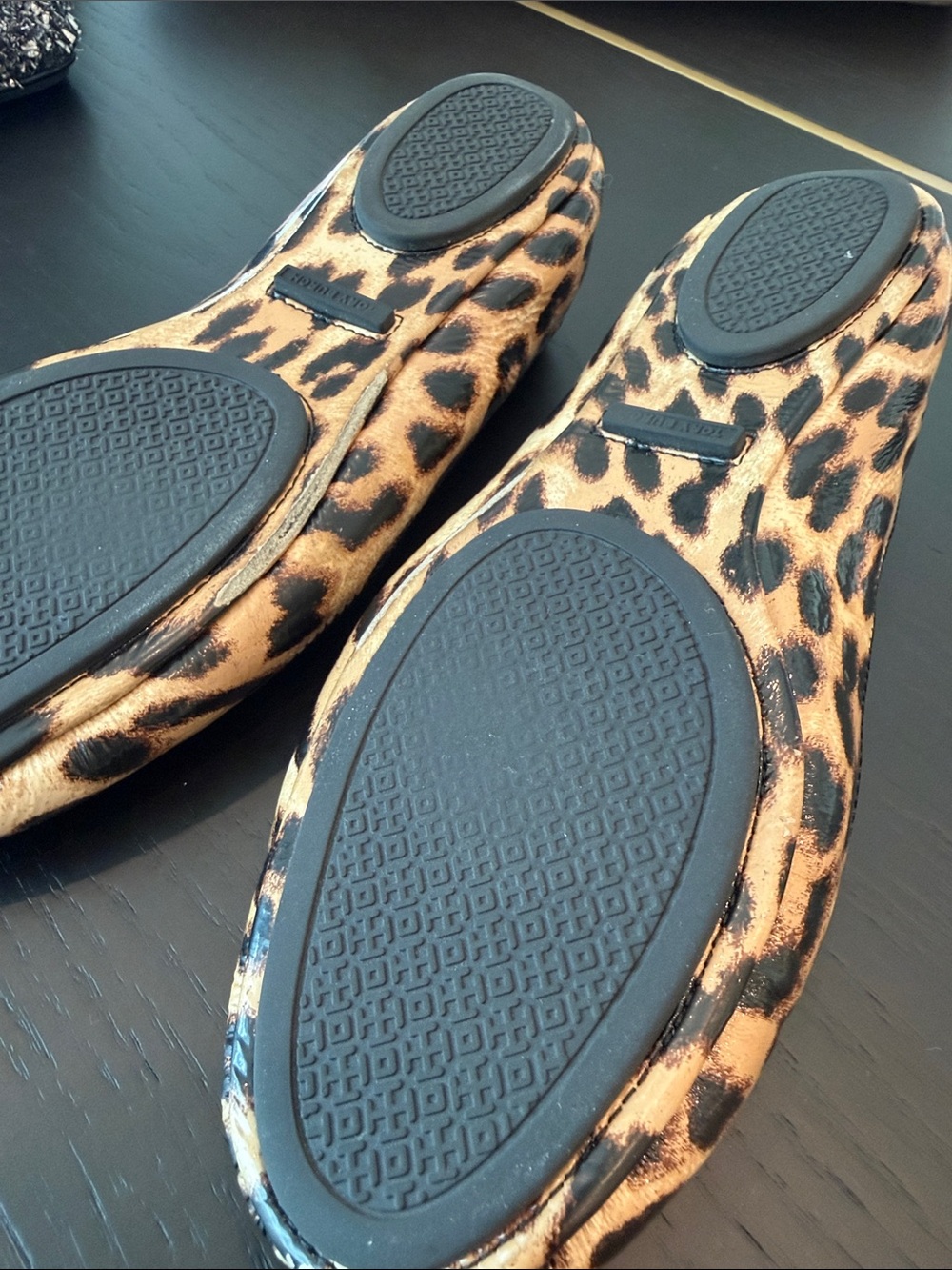 Tory Burch Leopard-Print Reva Ballet Flats in Brown and Black - Picture 2 of 5